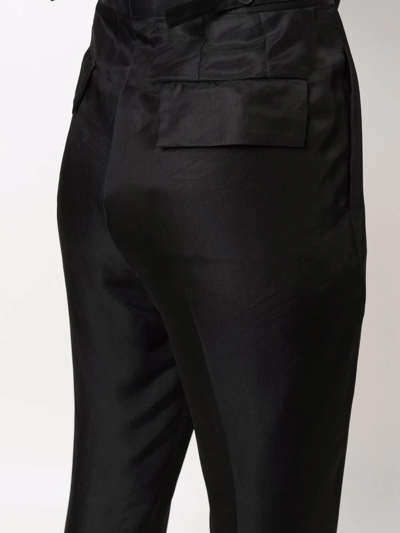 Shop Sapio Cropped Tailored Trousers In Schwarz