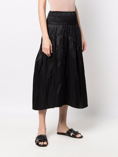 Shop Vince Smocked-waist Tiered Skirt In Schwarz