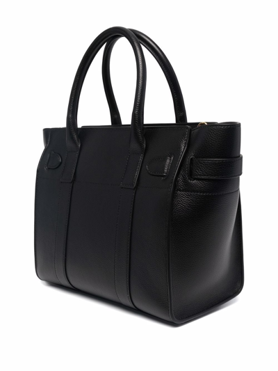 Shop Mulberry Bayswater Leather Tote Bag In Black