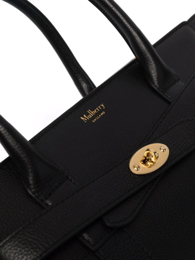 Shop Mulberry Bayswater Leather Tote Bag In Black