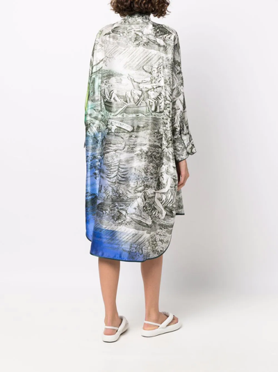 Shop F.r.s For Restless Sleepers Graphic-print Shirt Dress In Grün