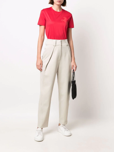 Shop Ferrari High-waisted Tailored Trousers In Nude
