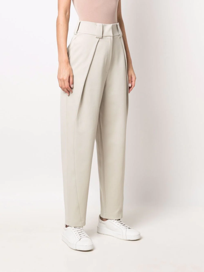 Shop Ferrari High-waisted Tailored Trousers In Nude