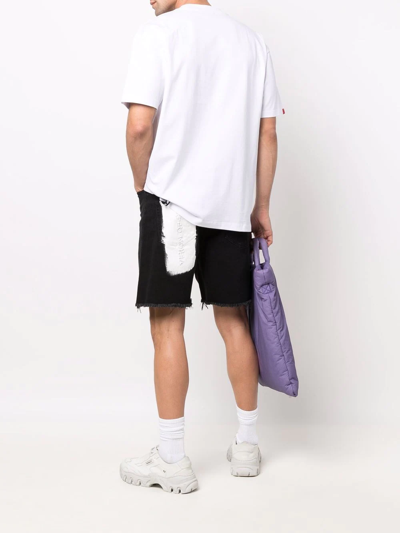 Shop Vision Of Super Raw-cut Contrast-panel Shorts In Schwarz