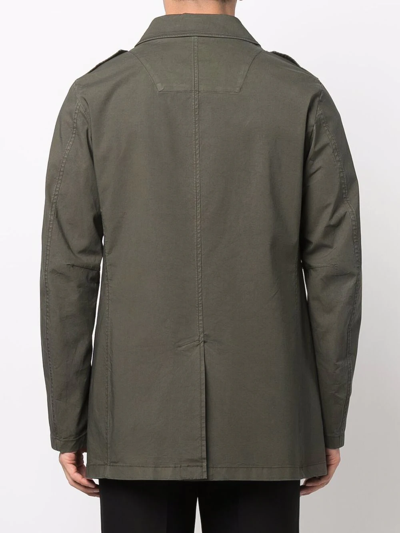 Herno Single-breasted Lightweight Jacket In Grün