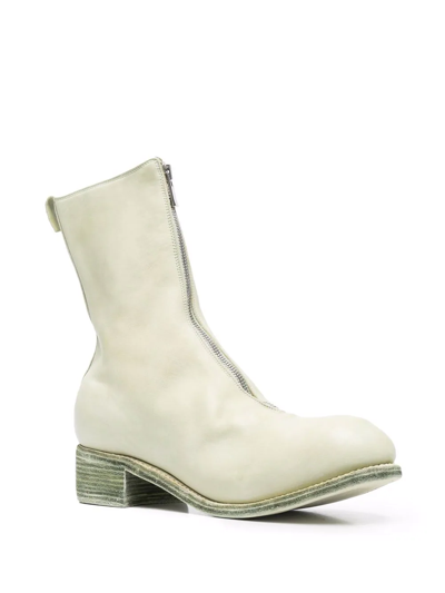 Shop Guidi Front-zip Round-toe Boots In Nude