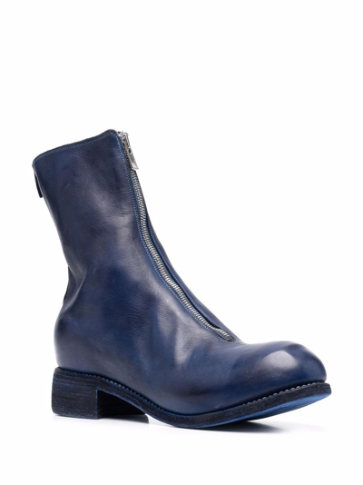 Guidi Front-zip Round-toe Boots In Blau
