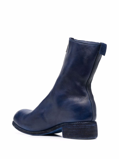 Guidi Front-zip Round-toe Boots In Blau