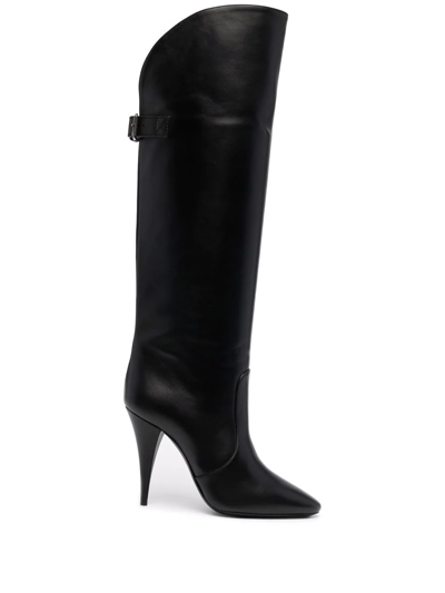 Shop Saint Laurent Knee-high 110mm Harper Boots In Black