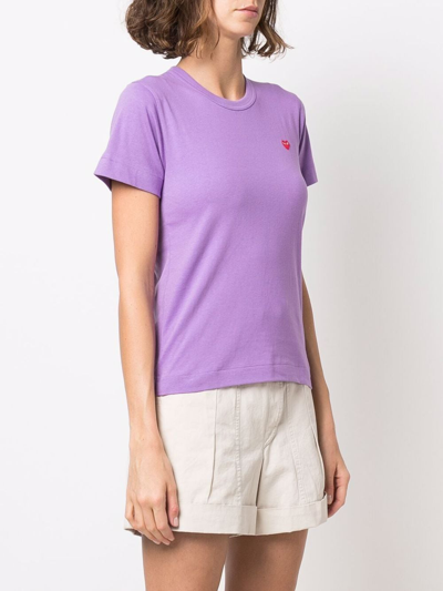 Shop Comme Des Garçons Play Logo T-shirt Clothing In Pink &amp; Purple