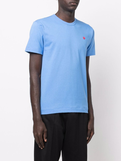 Shop Comme Des Garçons Play Logo T-shirt Clothing In Blue