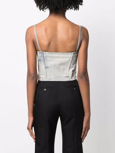 Shop Saint Laurent Corsetto Denim Clothing In Blue