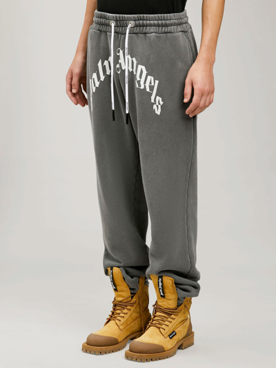 Shop Palm Angels Sweatpants With Logo In Grey