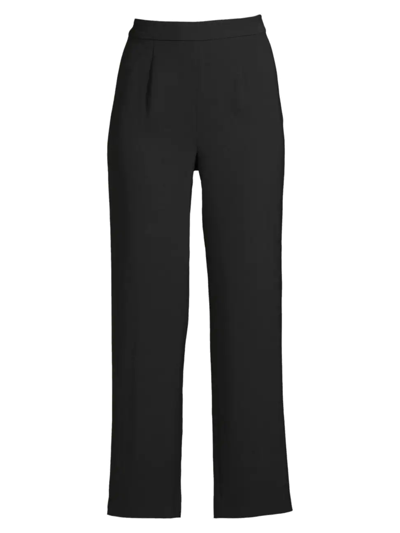 Shop Misook Women's Soft Crepe Wide-leg Pants In Black