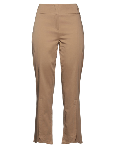 Shop L'autre Chose L' Autre Chose Woman Pants Khaki Size 8 Cotton, Elastane, Cupro In Beige