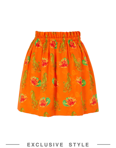 Shop Caterina Gatta X Yoox Woman Mini Skirt Orange Size M Silk