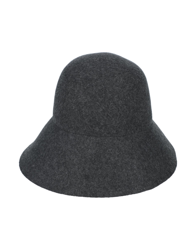 Shop Alysi Woman Hat Steel Grey Size Xs Wool In Black