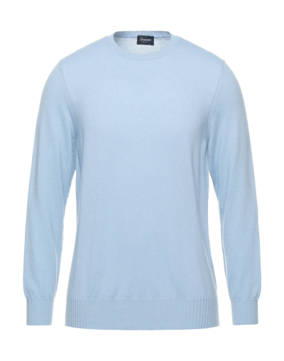 Shop Drumohr Man Sweater Sky Blue Size 42 Cashmere