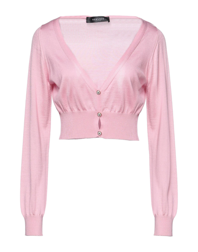 Shop Versace Cardigans In Pink