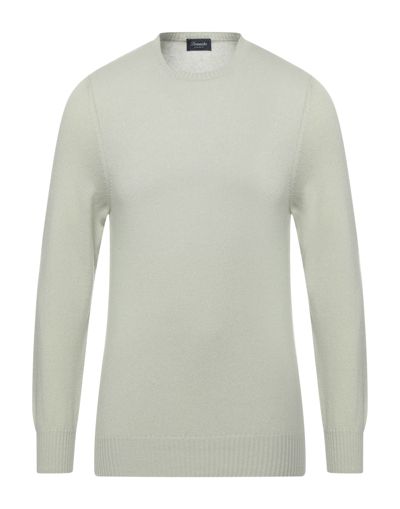 Shop Drumohr Man Sweater Sage Green Size 40 Cashmere