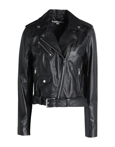 Shop Michael Michael Kors Classic Moto Woman Jacket Black Size Xl Lambskin
