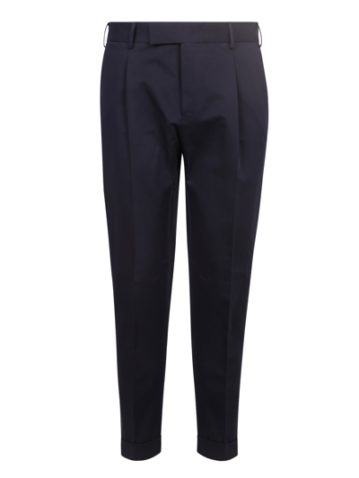 Shop Pt01 Pt Torino Cropped Tapered-leg Trousers In Blue