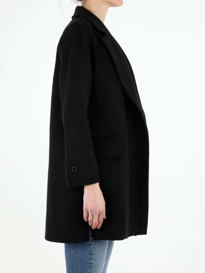 Shop Max Mara Wool And Cashmere Pea Coat In Black