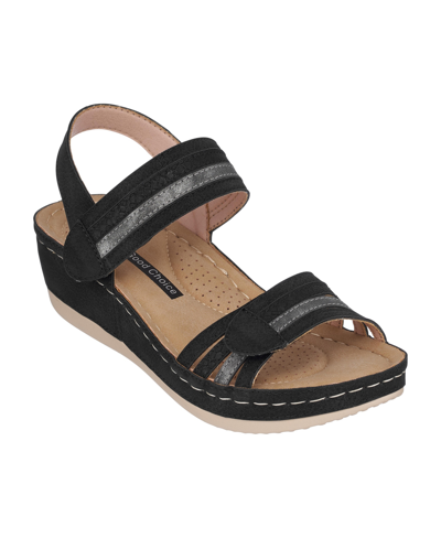 Gc Shoes Women's Samar Wedge Sandals In Black