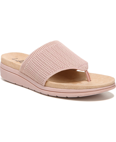 Shop Lifestride Poolside Slide Sandals Women's Shoes In Blush Fabric