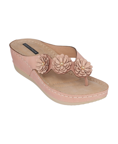 Shop Gc Shoes Women's Ammie Wedge Sandals In Blush