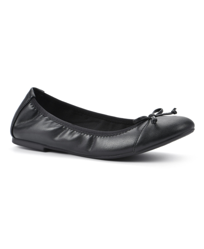 White Mountain Women's Sunnyside Ballet Flats In Black Smooth
