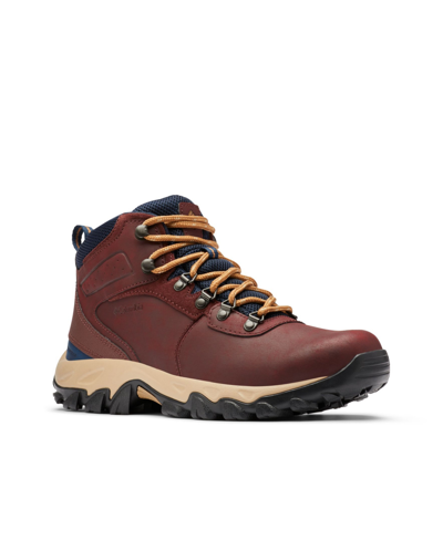Shop Columbia Men's Newton Ridge Plus Ii Waterproof Hiking Boots Men's Shoes In Madder Brown/collegiate Navy
