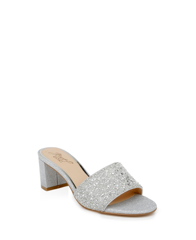 Shop Jewel Badgley Mischka Women's Della Evening Slide Sandals In Silver Glitter