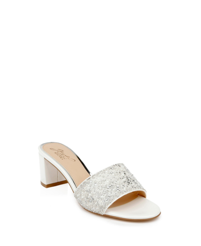 Shop Jewel Badgley Mischka Women's Della Evening Slide Sandals In White