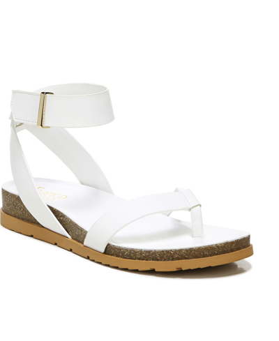 Shop Franco Sarto Blanca Flat Sandals Women's Shoes In White Leather