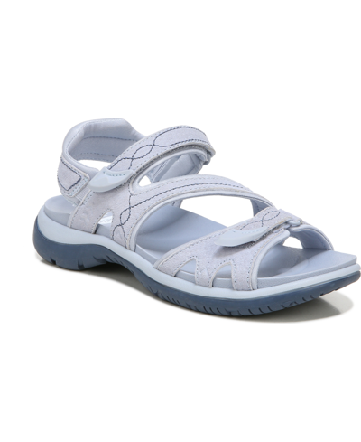 Shop Dr. Scholl's Women's Adelle 4 Ankle Strap Sandals Women's Shoes In Blue Dawn Suede