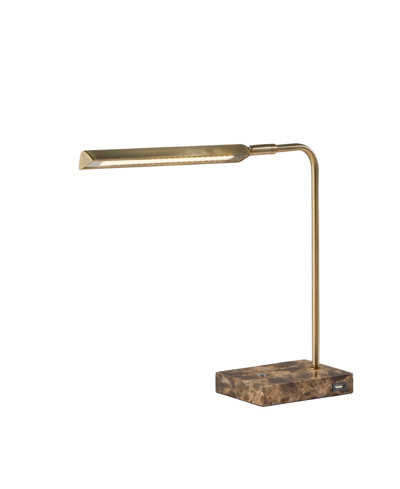 Shop Adesso Reader Led Desk Lamp In Brass