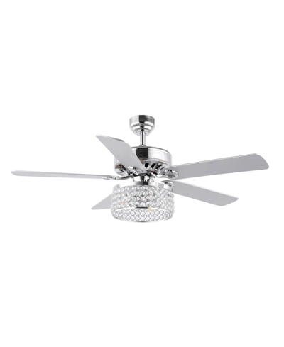 Shop Jonathan Y Kristie 3-light Modern Glam Drum Led Ceiling Fan With Remote In Chrome