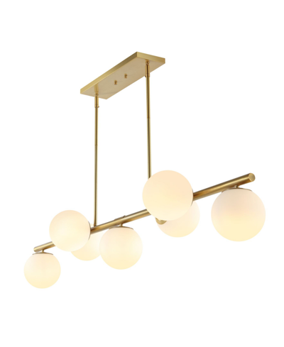 Shop Jonathan Y Luca Parisian 7-light Modern Glam Iron Globe Linear Led Pendant In Gold-tone