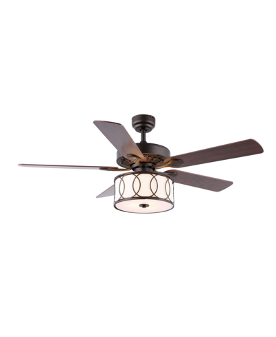 Jonathan Y Circe 3-light Transitional Glam Drum Shade Led Ceiling Fan With Remote In Black