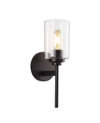 Shop Jonathan Y Juno 1-light Farmhouse Industrial Iron Cylinder Led Sconce In Black