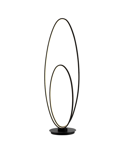 Jonathan Y Calder Modern Contemporary Oval Dimmable Integrated Led Floor Lamp In Black