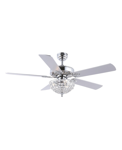 Shop Jonathan Y Mandy 3-light Glam Classic Crystal Dome Shade Led Ceiling Fan With Remote In Silver-tone