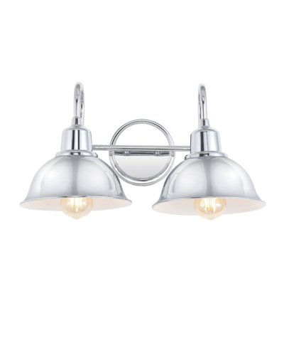 Jonathan Y Frisco 2-light Farmhouse Industrial Led Vanity In Silver-tone