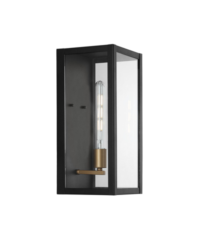 Jonathan Y Berlin 1-light Modern Industrial Led Outdoor Lantern In Black