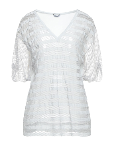 Shop Iceberg Woman Top Light Grey Size 8 Cotton, Silk, Polyamide