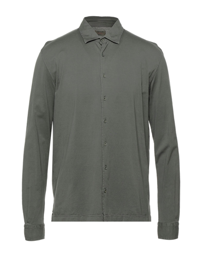 Shop Gran Sasso Man Shirt Military Green Size 36 Cotton