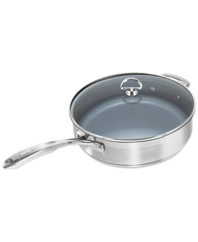 Shop Chantal Induction 21 Steel 5-qt. Saute Skillet With Ceramic Coating & Glass Lid In Stainless