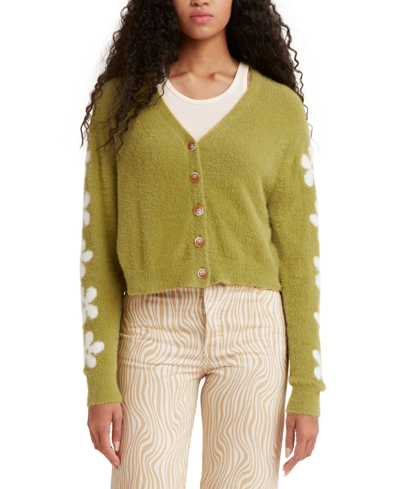 Levi's Audrey Floral-print Crop Cardigan In Green | ModeSens