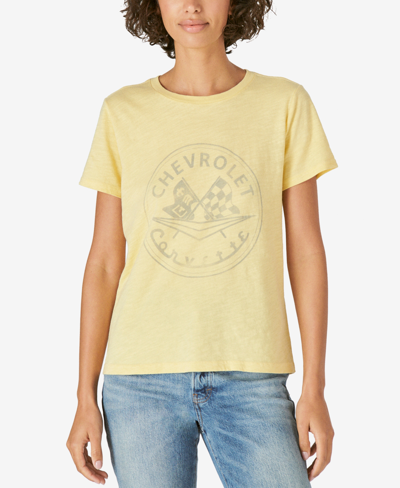 Shop Lucky Brand Women's Cotton Chevrolet Classic Graphic T-shirt In Pale Banana